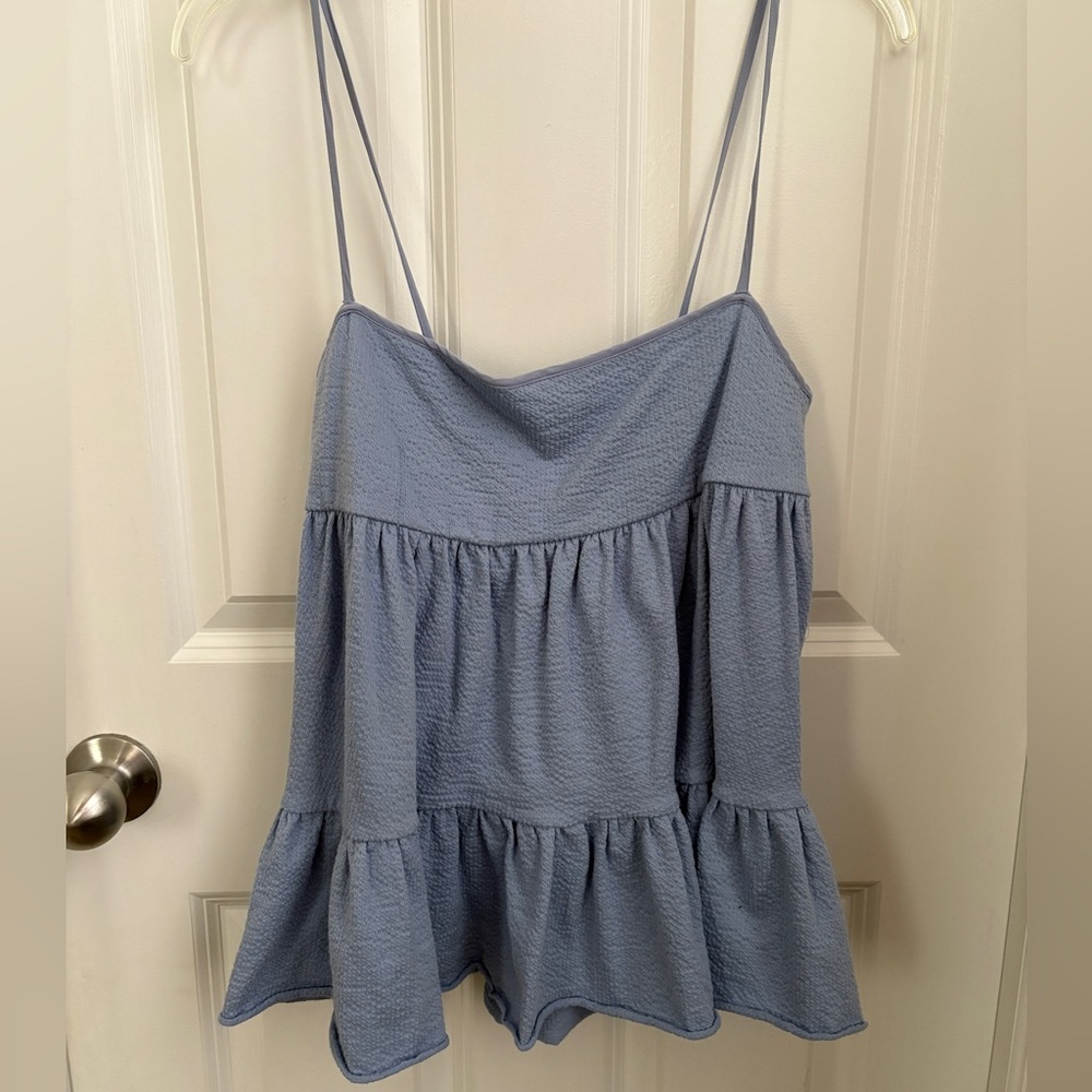 Urban Outfitters Babydoll Cami Flowy Open Back Feminine Blue Tank Women’s Med - Picture 3 of 7
